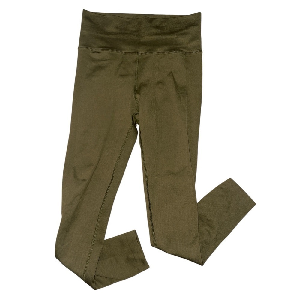 Athleta olive green seamless full length leggings women’s size medium